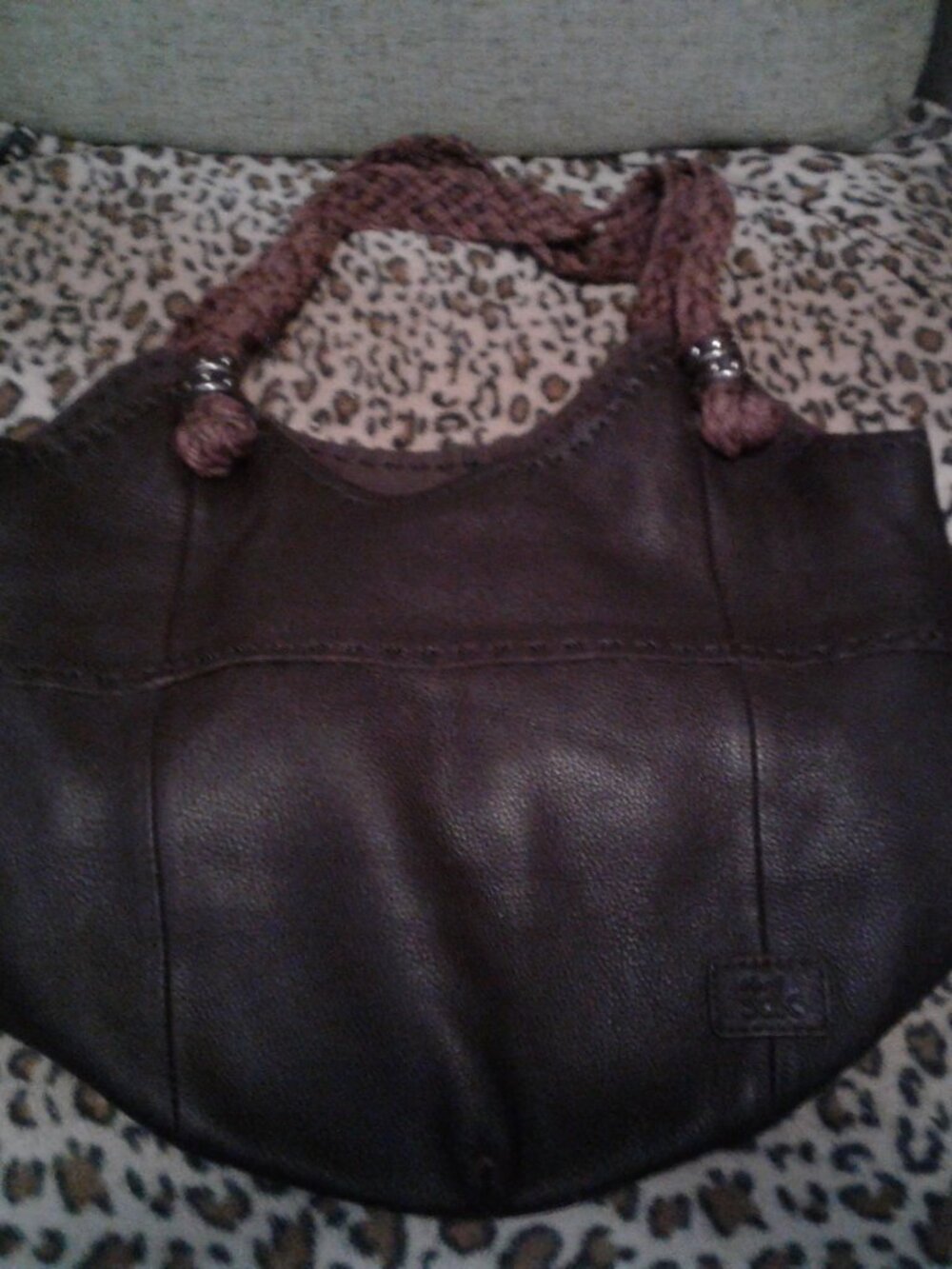 The Sak "Indio" Brown Leather Hobo Style Satchel Bag in Like New Condition